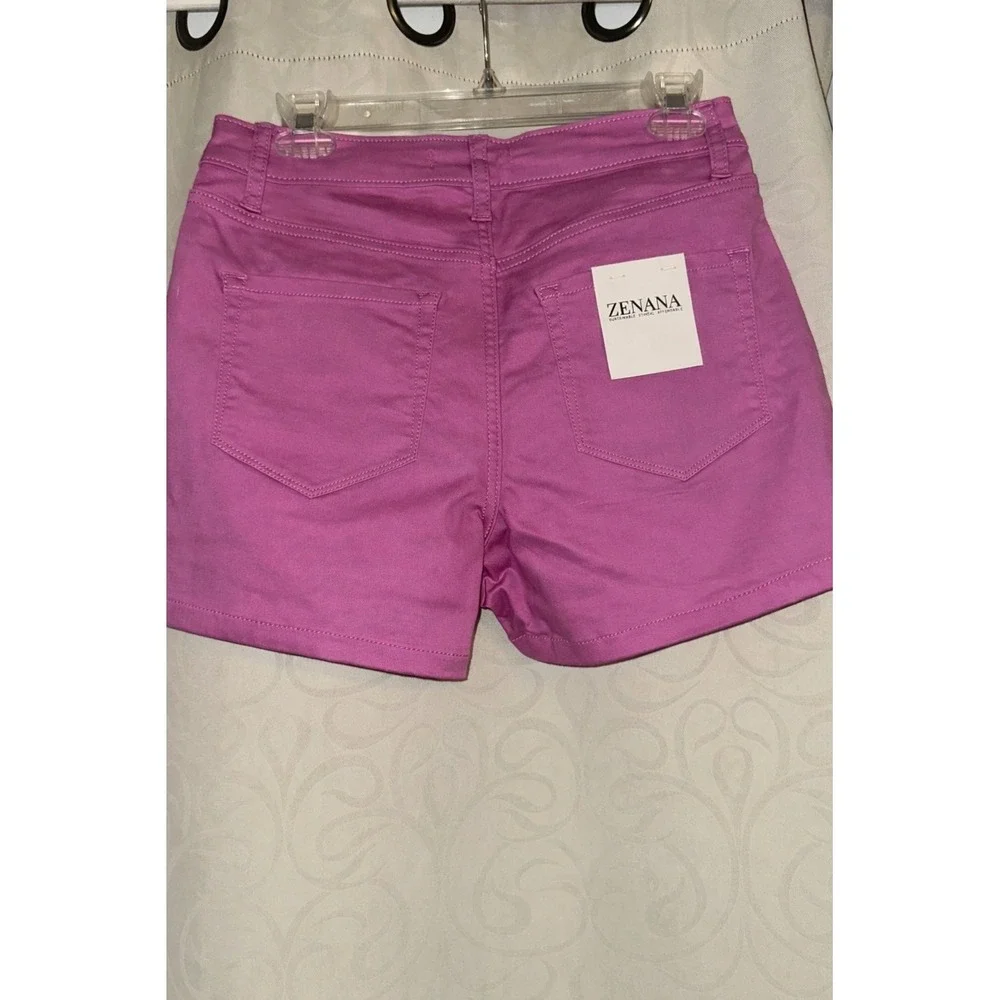 Zenana Women Mauve High Waisted Stretch Denim Shorts Vibrant Summer Basics -‎ S